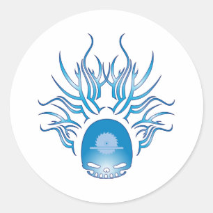 Carpentry Skull Ronde Sticker