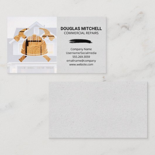 Carpentry | Thuis | Handyman Construction Logo Visitekaartje (Voorkant / Achterkant)