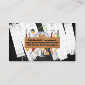 Carpentry-tools | Achtergrond geverfde zwarte text Afsprakenkaartje (Achterkant)