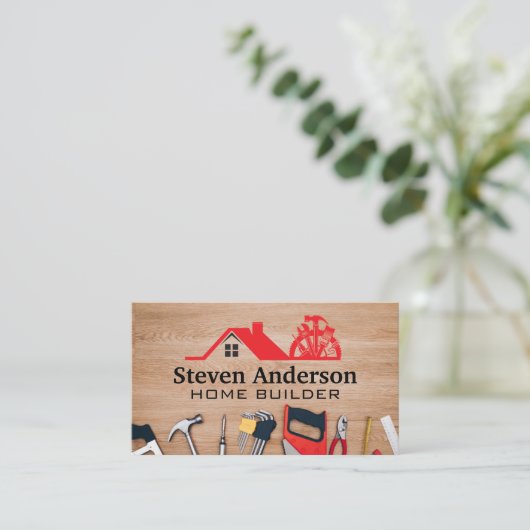 Carpentry Tools | Construction Logo Visitekaartje (Staand voorkant)