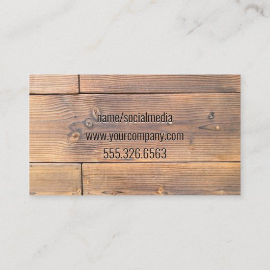 Carpentry tools en Home Icon | Hout Visitekaartje (Achterkant)