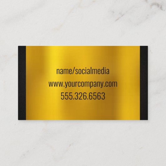 Carpentry Tools Gold Metal Black Trim Visitekaartje (Achterkant)