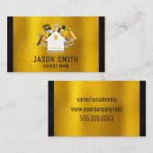 Carpentry Tools Gold Metal Black Trim Visitekaartje (Voorkant / Achterkant)