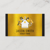 Carpentry Tools Gold Metal Black Trim Visitekaartje (Voorkant)