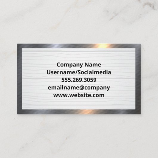 Carpentry tools op tafel | Metaal Visitekaartje (Achterkant)