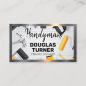 Carpentry tools op tafel | Metaal Visitekaartje (Voorkant)