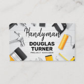 Carpentry tools op tafel visitekaartje (Voorkant)