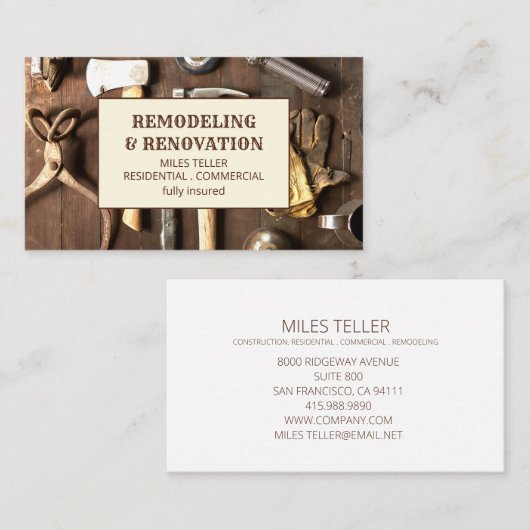 Carpentry Visitekaartje (Voorkant / Achterkant)