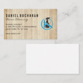 Carpentry wood | Flesje voor pekeltje Visitekaartje (Voorkant / Achterkant)