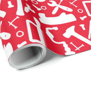 Carpentry Woodwork Tools voor het handelspatroon Cadeaupapier