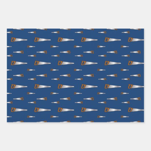 Carpentry Woodworking Saws Pattern Inpakpapier Vel (Voorkant 2)