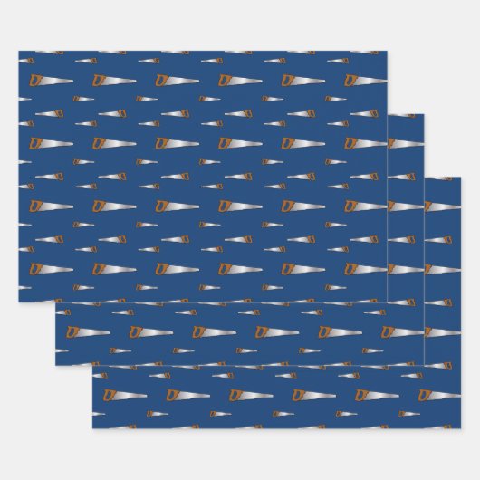 Carpentry Woodworking Saws Pattern Inpakpapier Vel (Set)