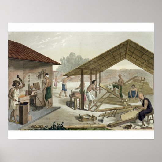 Carpentry Workshop in Kupang, Timor, bord 6 van Poster (Voorkant)