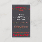 Carpet Cleaning Service Business Card Visitekaartje (Achterkant)