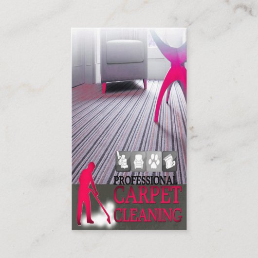Carpet Cleaning Service Business Card Visitekaartje (Voorkant)