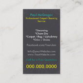 Carpet Cleaning Service Business Card Visitekaartje (Achterkant)