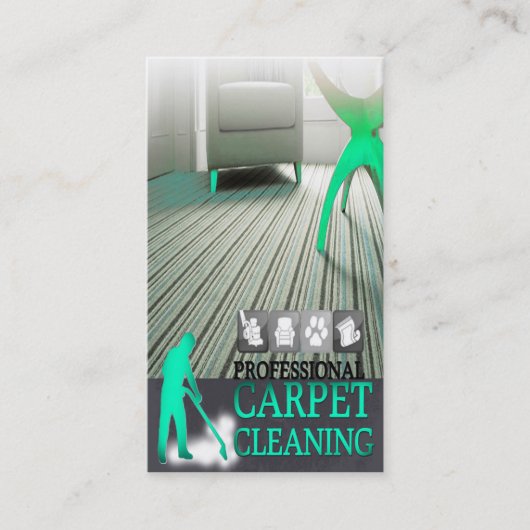 Carpet Cleaning Service Business Card Visitekaartje (Voorkant)