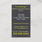 Carpet Cleaning Service Business Card Visitekaartje (Achterkant)