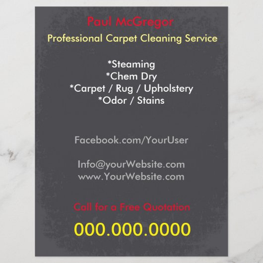 Carpet Cleaning Service Flyer (Achterkant)
