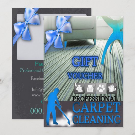 Carpet Cleaning Service Gift Voucher (Voorkant / Achterkant)