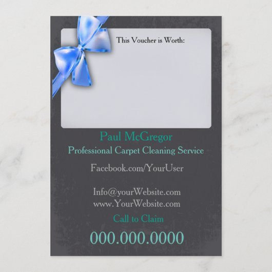 Carpet Cleaning Service Gift Voucher (Achterkant)