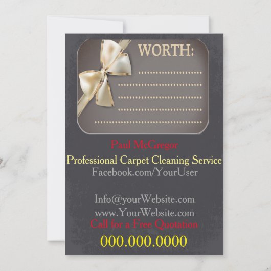 Carpet Cleaning Service Gift Voucher (Achterkant)