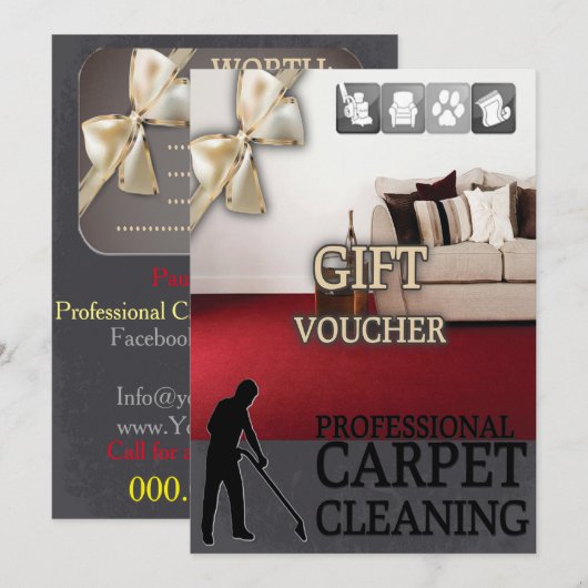 Carpet Cleaning Service Gift Voucher (Voorkant / Achterkant)