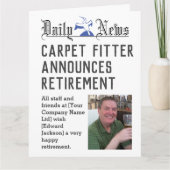Carpet Fitter Retirement Kaart om te personalisere (Voorkant)