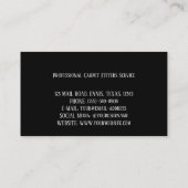 Carpet Fitter Service Professional Visitekaartje (Achterkant)