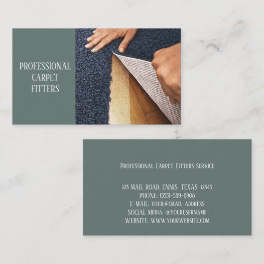 Carpet Fitter Service Professional Visitekaartje (Voorkant / Achterkant)