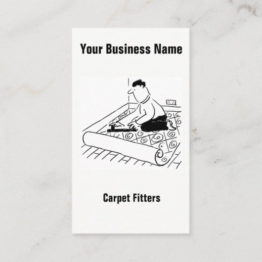 Carpet Fitting Services Cartoon Visitekaartje (Achterkant)