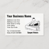 Carpet Fitting Services Cartoon Visitekaartje (Voorkant)