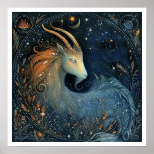 Carpicorn Sterrenbeeld Geboorte Teken Astrologie H Poster