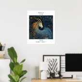 Carpicorn Zodiac Astrologie Naam & Verjaardag Poster (Thuiskantoor)