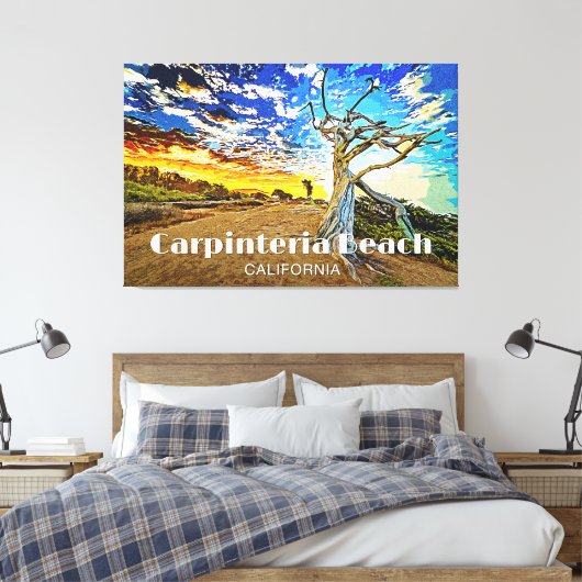 Carpinteria Beach Canvas Afdruk (Insitu (Slaapkamer))