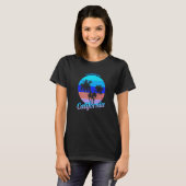 Carpinteria California Retro Palm Trees Beach Summ T-shirt (Voorkant volledig)