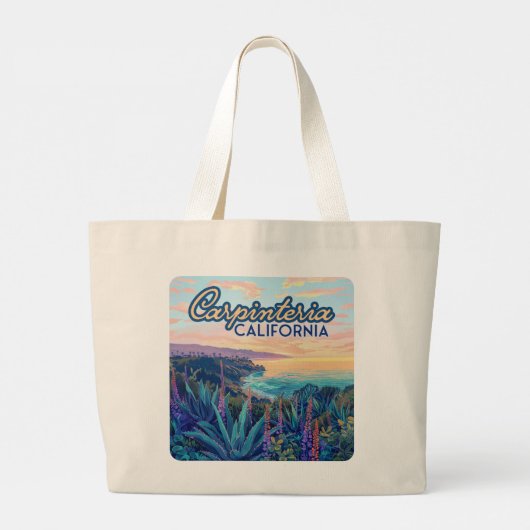 Carpinteria California Santa Barbara Ventura Beach Grote Tote Bag (Achterkant)