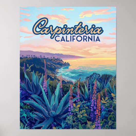 Carpinteria California Santa Barbara Ventura Beach Poster (Voorkant)