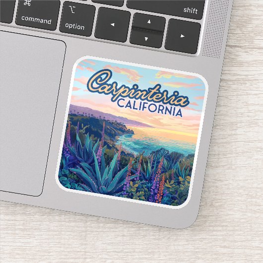 Carpinteria California Santa Barbara Ventura Beach Sticker (Detail)