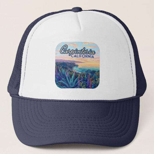 Carpinteria California Santa Barbara Ventura Beach Trucker Pet (Voorkant)