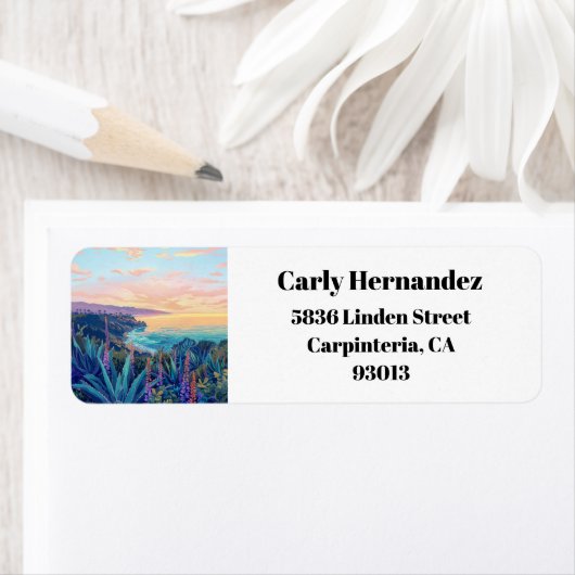 Carpinteria California Ventura-retouradres Etiket (Insitu)