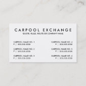 carpool. (aanpasbare kleur) visitekaartje (Achterkant)