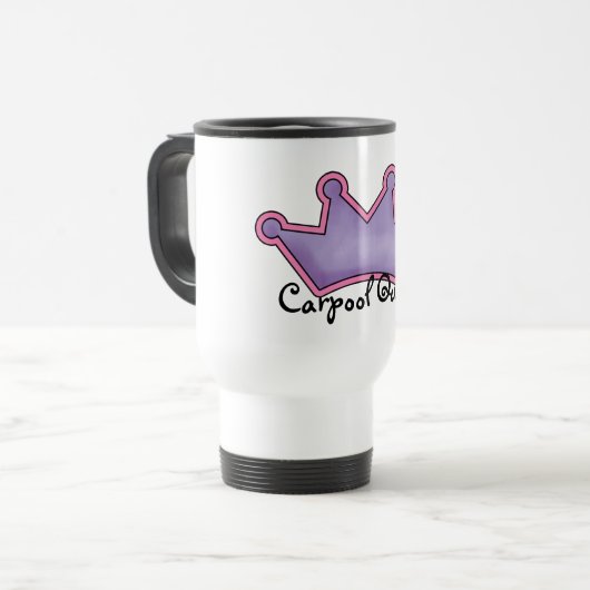 Carpool Queen's mug Reisbeker (Voorkant links)