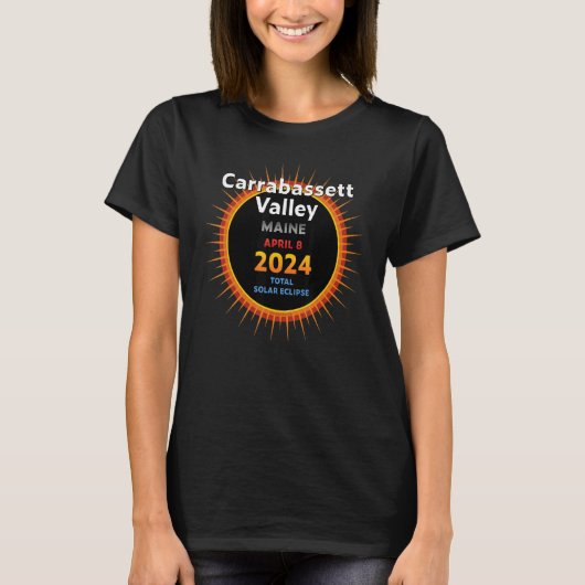 Carrabassett Valley Maine ME Total Solar Eclipse 2 T-shirt (Voorkant)