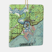 Carrabelle FL  kaart Keramisch Ornament (Rechts)