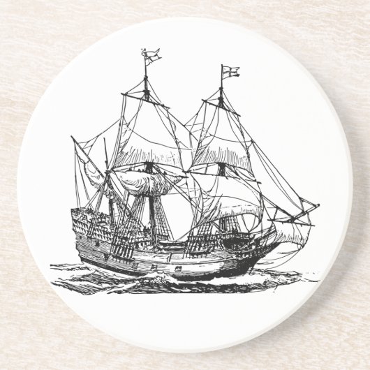 Carrack Zandsteen Onderzetter (Voorkant)
