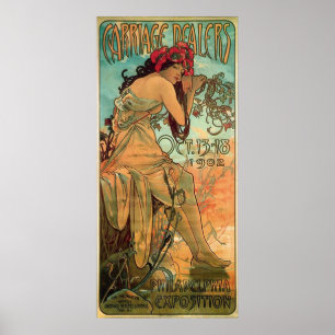 Carrage Dealers Advertisement door Alphonse Mucha Poster