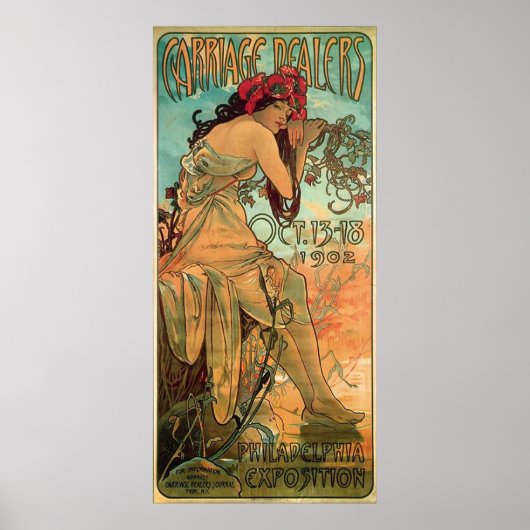 Carrage Dealers Advertisement door Alphonse Mucha Poster (Voorkant)