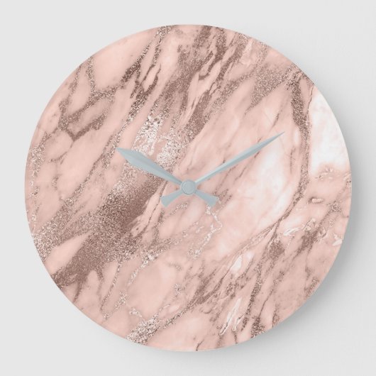Carrara Marble Blush Skinny Powder Stone Grote Klok (Voorkant)