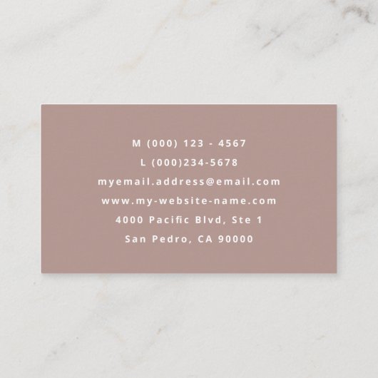 Carrara Marble Faux Roos Gold Visitekaartje (Achterkant)